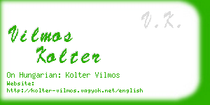 vilmos kolter business card